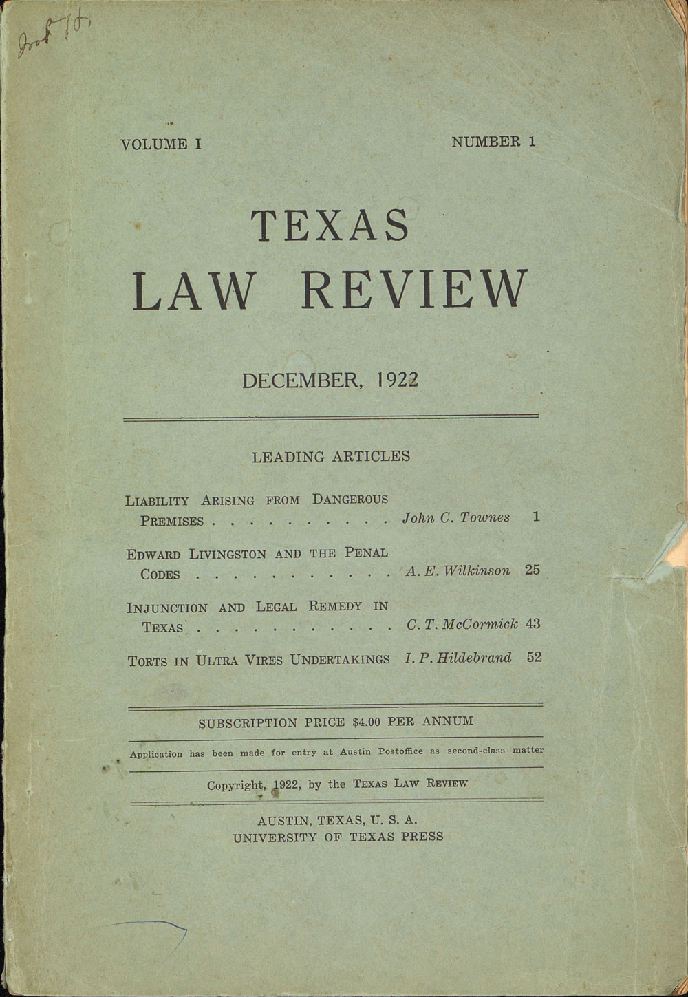 Texas Law Review, Adrift Misrule of Law